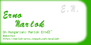 erno marlok business card